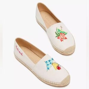 kate spade new york Tiki Time Embellished Espadrille Flats Size 8.5